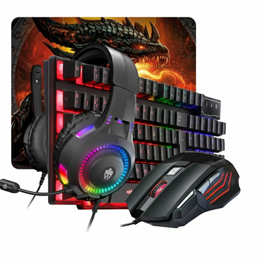 Kit Gamer Completo RGB Evolut Teclado, Mouse, Headset e Mousepad