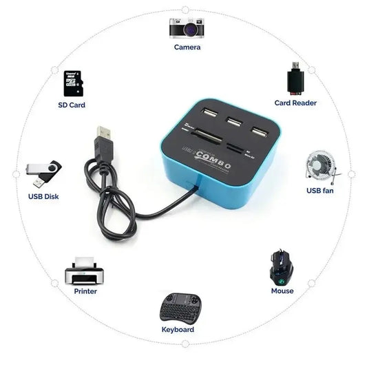 Hub USB com Leitor de Cartões Integrado Touro Tech